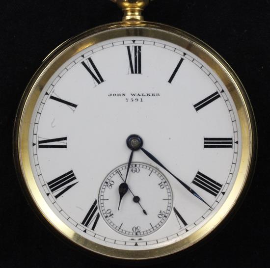 A Victorian 18ct gold keywind lever pocket watch by John Walker, London,